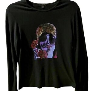 GEISHA EUC Women’s L/S Top with embellishment Sz L